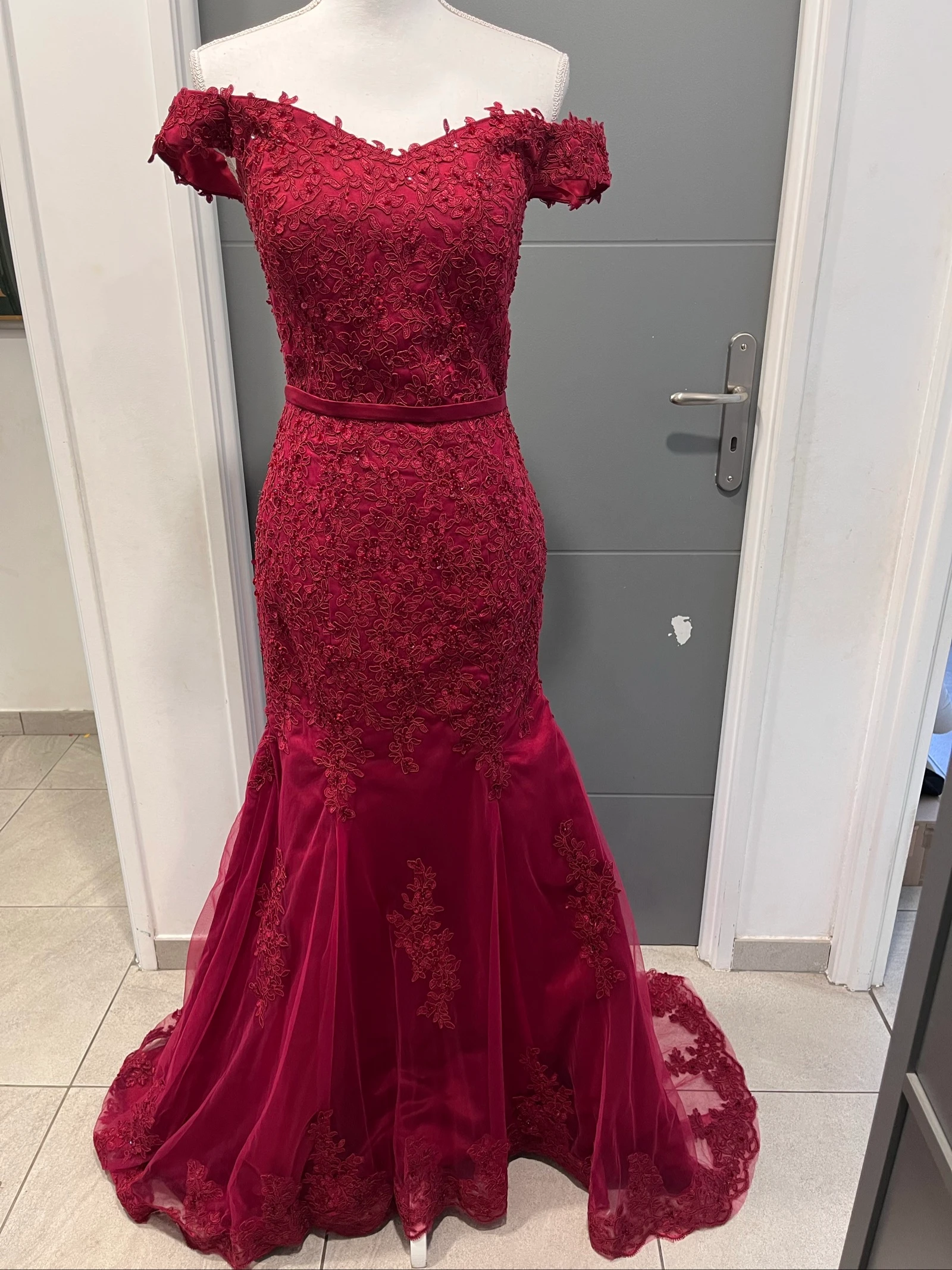 Robe sirène burgundy Stacees T34